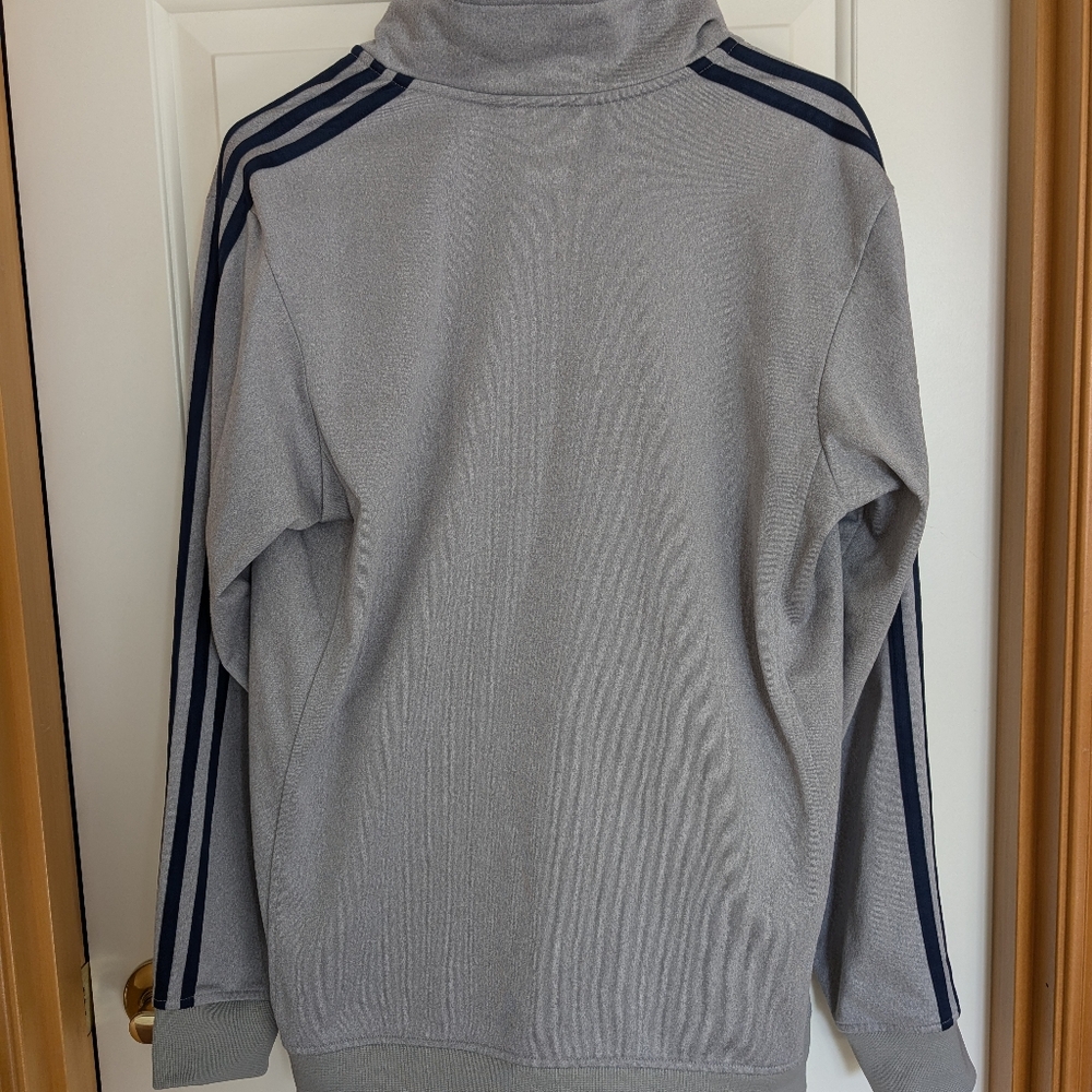 Adidas's Gray 3 Stripe Zip Up Track Jacket - Picture 3 of 3